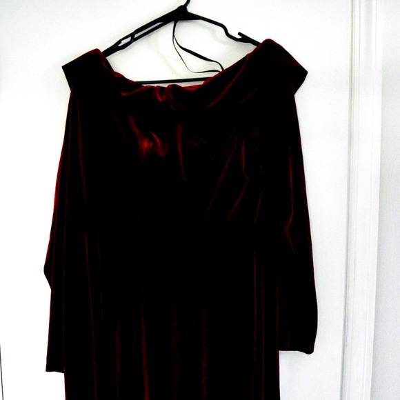 calvin klein red velvet dress